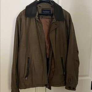 Roundtree &Yorke Brown Jacket with Leather Trim Mens L
